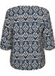 Blouse imprim&eacute;e en viscose avec manches 3/4, Bleu, Packshot image number 1