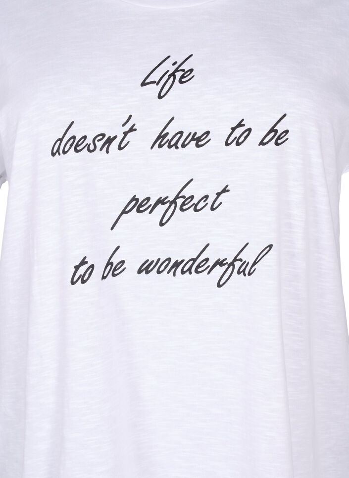 Bedrucktes T-Shirt aus Bio-Baumwolle, B. White Black Print, Packshot image number 2