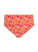 Culotte de bikini taille haute &agrave; motif, Orange, Packshot image number 1