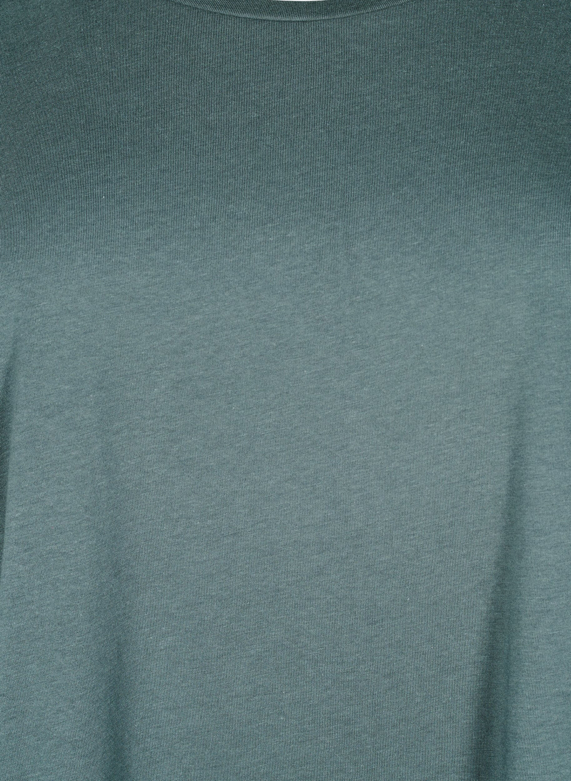 ZizziKurz&auml;rmliges T-Shirt aus einer Baumwollmischung, Gr&uuml;n, Packshot image number 2