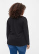 Top basique uni en coton, Solid Black, Model image number 1