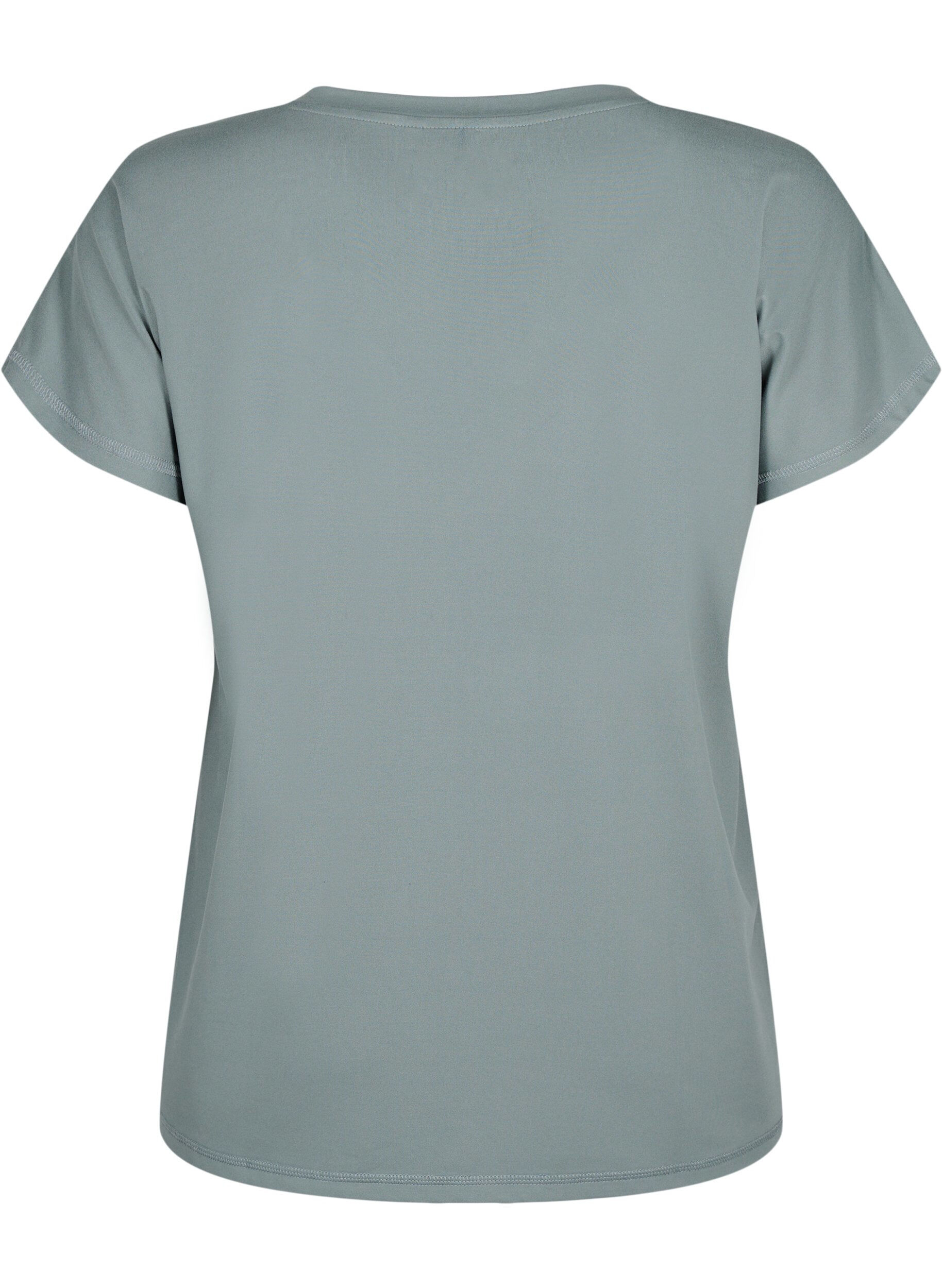 Zizzi Lockeres Trainings-T-Shirt mit V-Ausschnitt, Balsam Green, Packshot image number 1