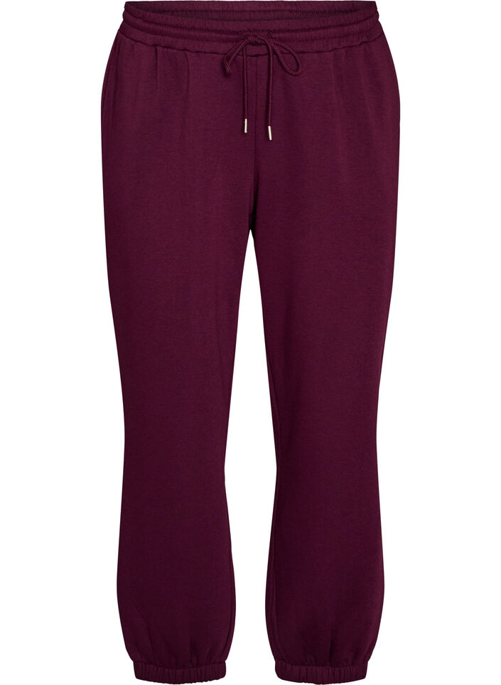 Pantalon de jogging taille haute avec cordon de serrage, Violet, Packshot image number 0