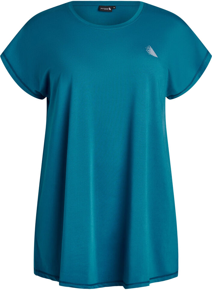 T-shirt long de sport, Bleu p&eacute;trole, Packshot image number 0