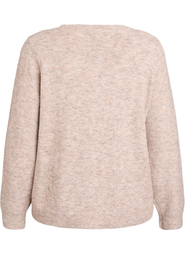 Cardigan mit Schleifenkn&ouml;pfen und Ajourmuster, Beige, Packshot image number 1