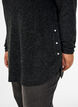 Blouse longue en maille avec boutons boule, Gris anthracite, Model image number 3
