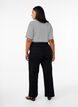Jeans mit hoher Taille und weitem Bein, Schwarz, Model image number 1