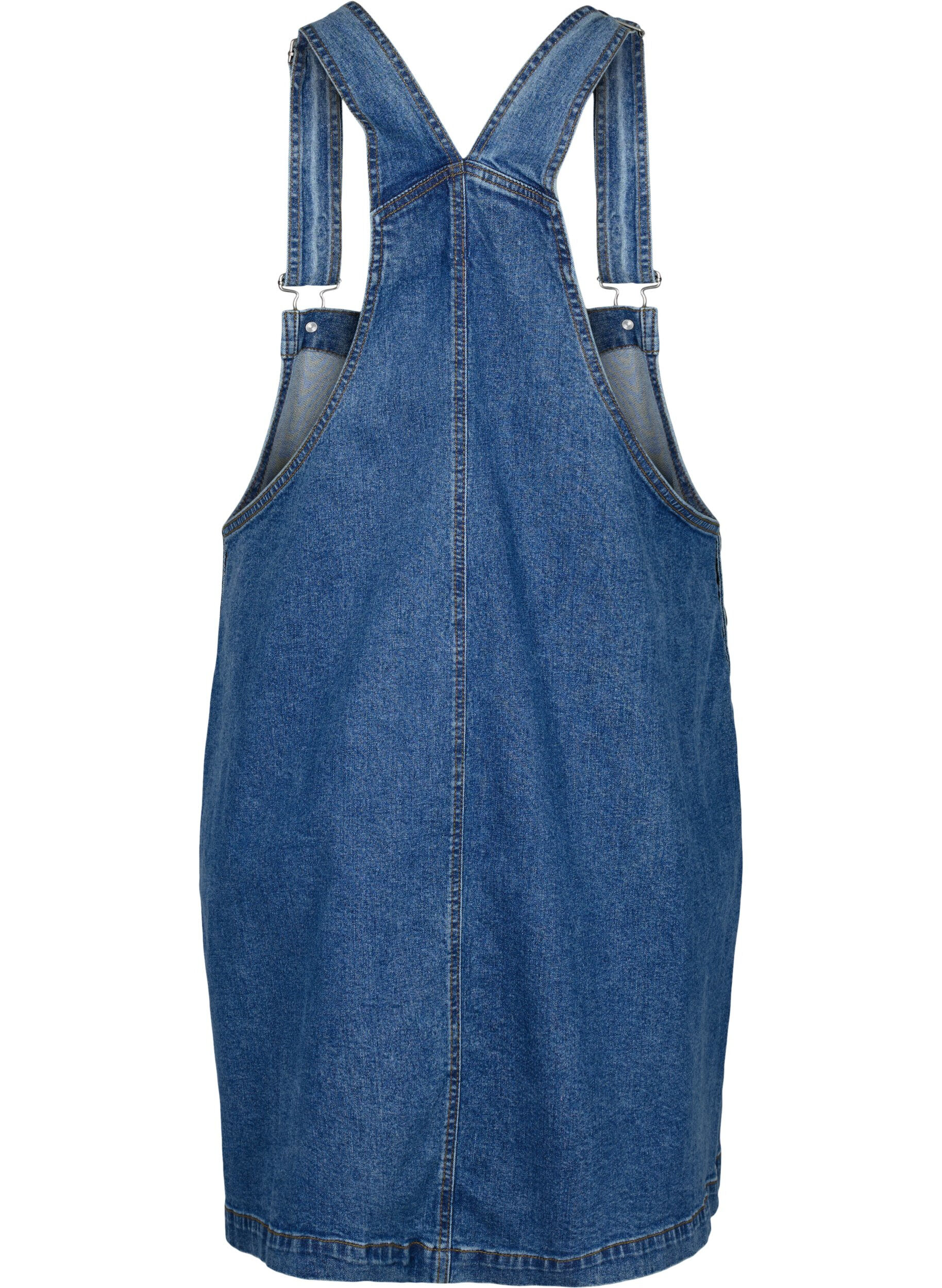 Zizzi Robe salopette en jean, Bleu, Packshot image number 1