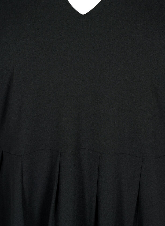 A-Linien Kleid mit V-Ausschnitt, Black, Packshot image number 2