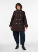 Manteau coupe &eacute;vas&eacute;e avec boutons dor&eacute;s, Marron, Model image number 1