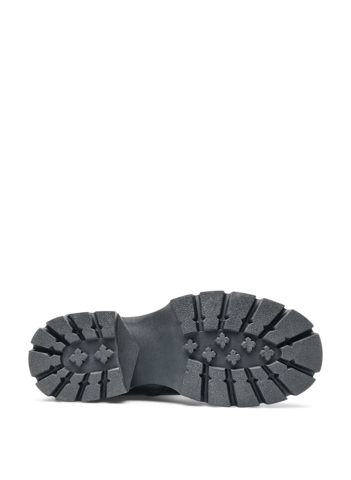 Botte haute avec zip et panneaux &eacute;lastiques, Noir, Packshot image number 2