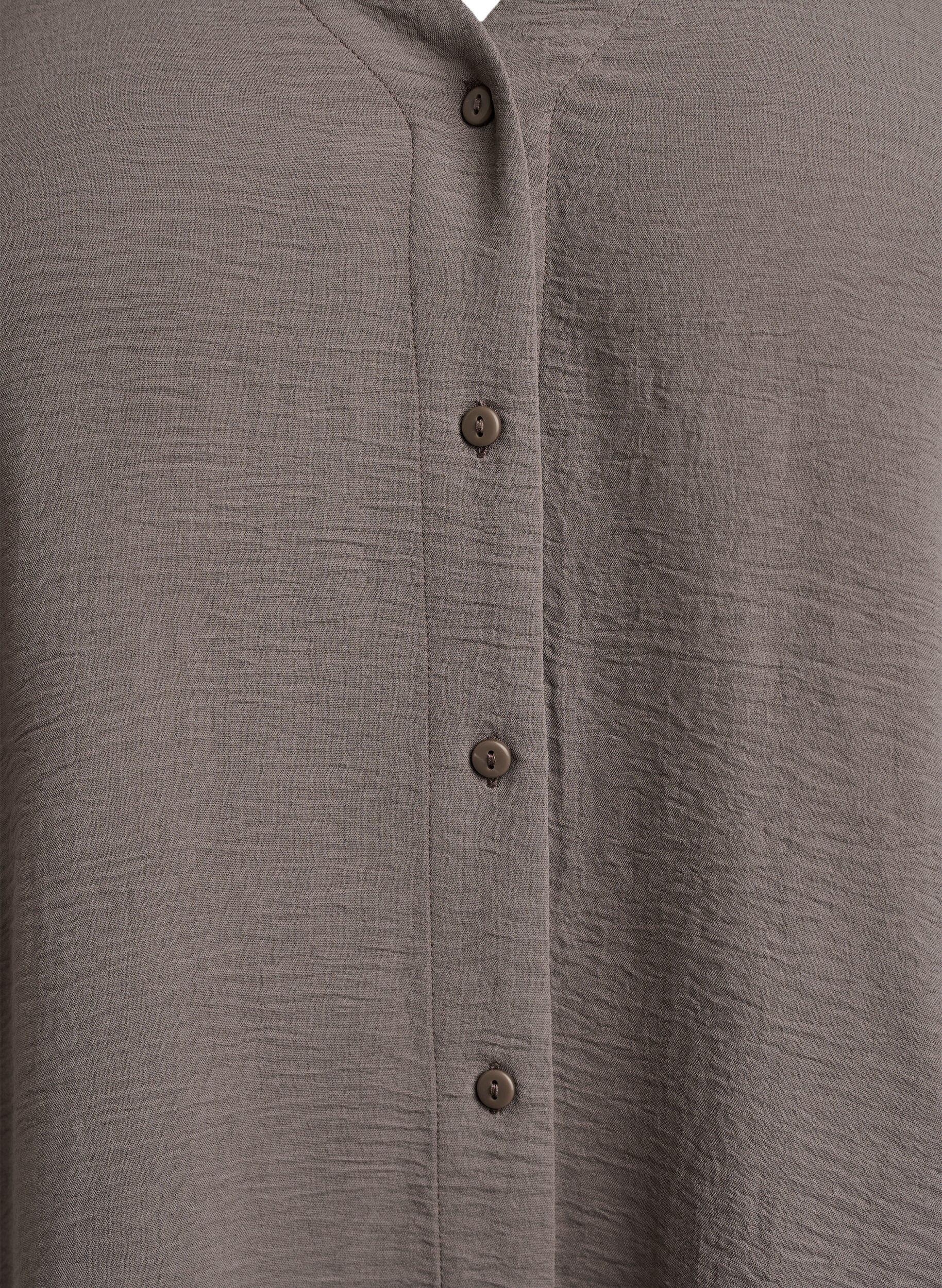 ZizziChemisier &agrave; col V et manches 3/4, Beige, Packshot image number 2