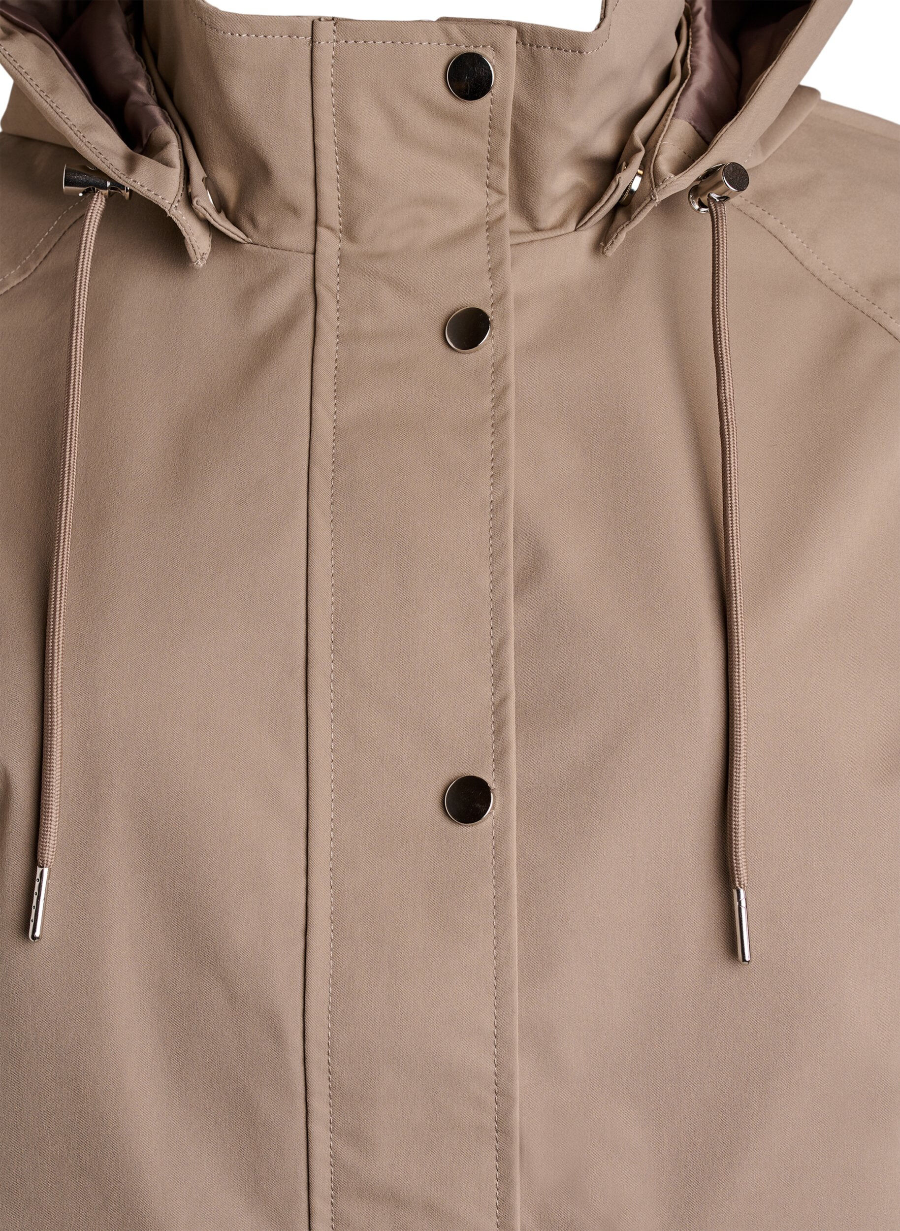 Zizzi Kurze Fr&uuml;hlingsjacke mit abnehmbarer Kapuze, Beige, Packshot image number 2