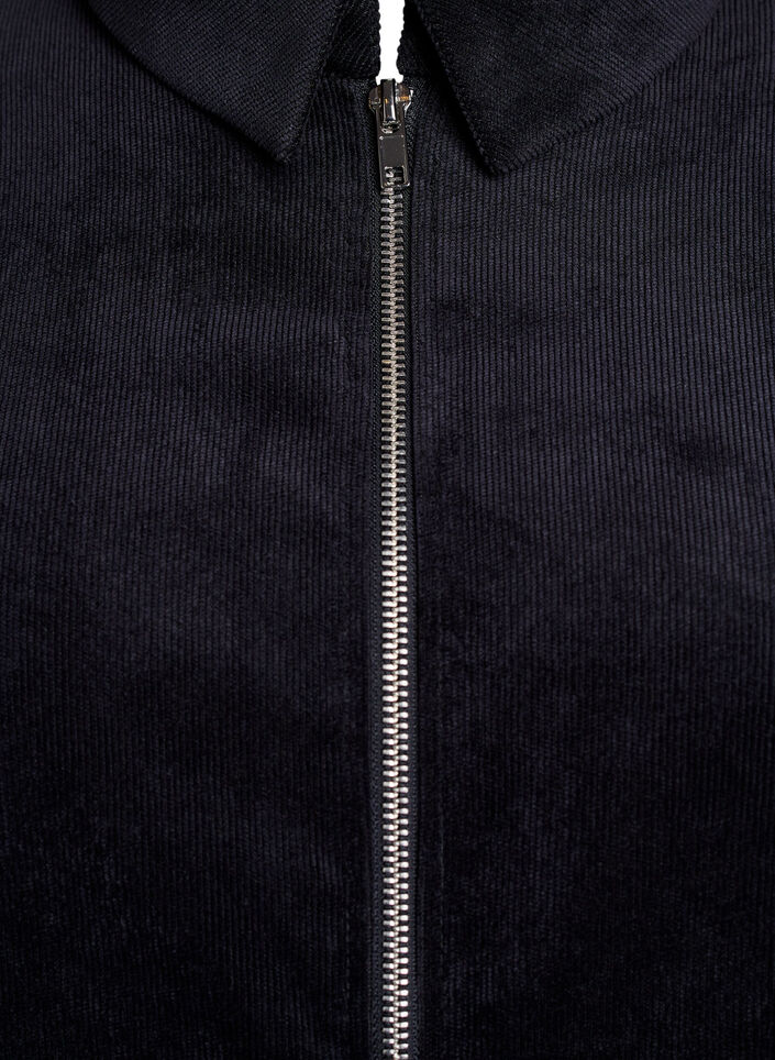 Robe en velours avec fermeture Éclair et manches 3/4, Noir, Packshot image number 2