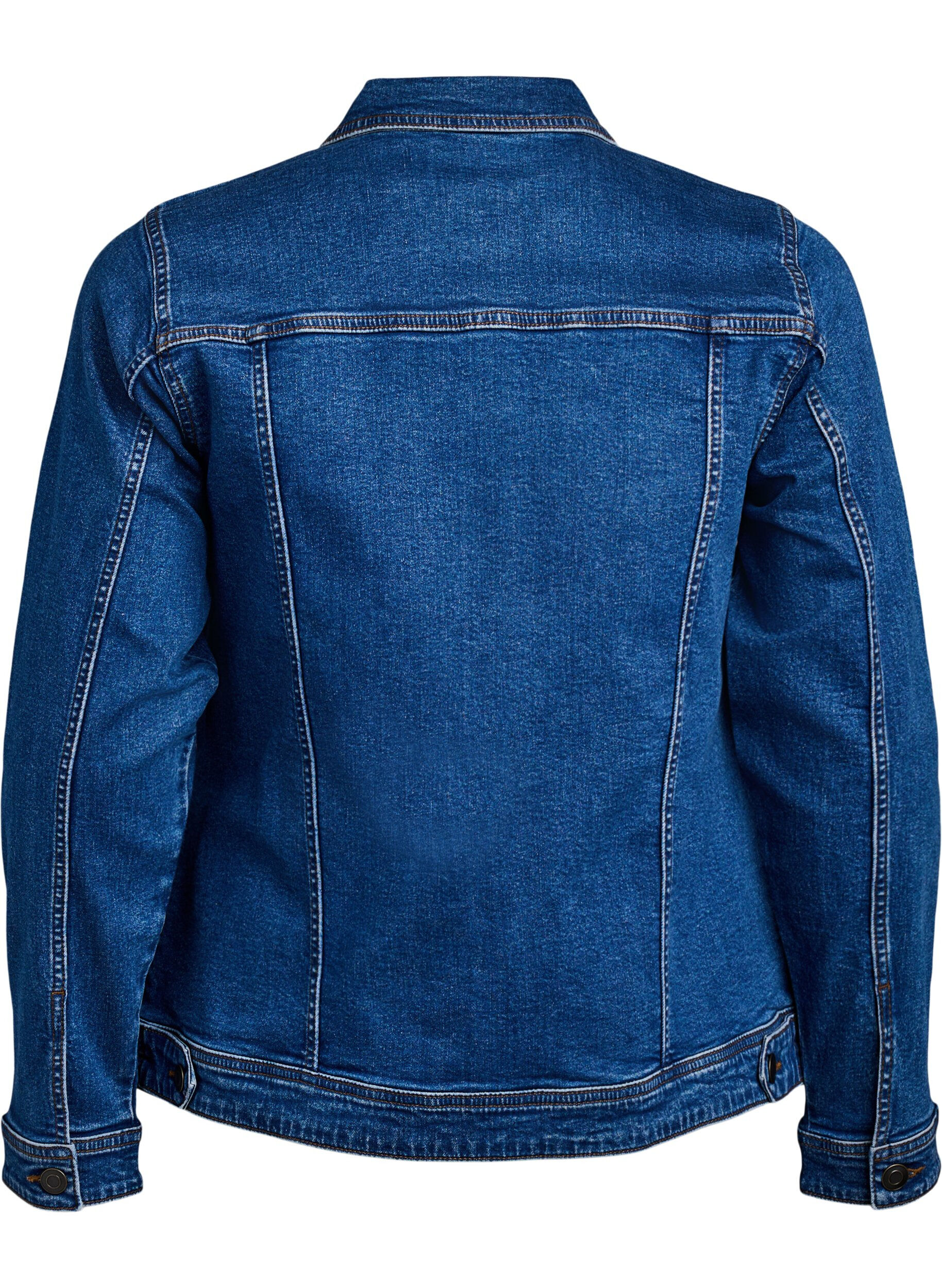 Zizzi Jeansjacke im klassischen Schnitt, Blau, Packshot image number 1