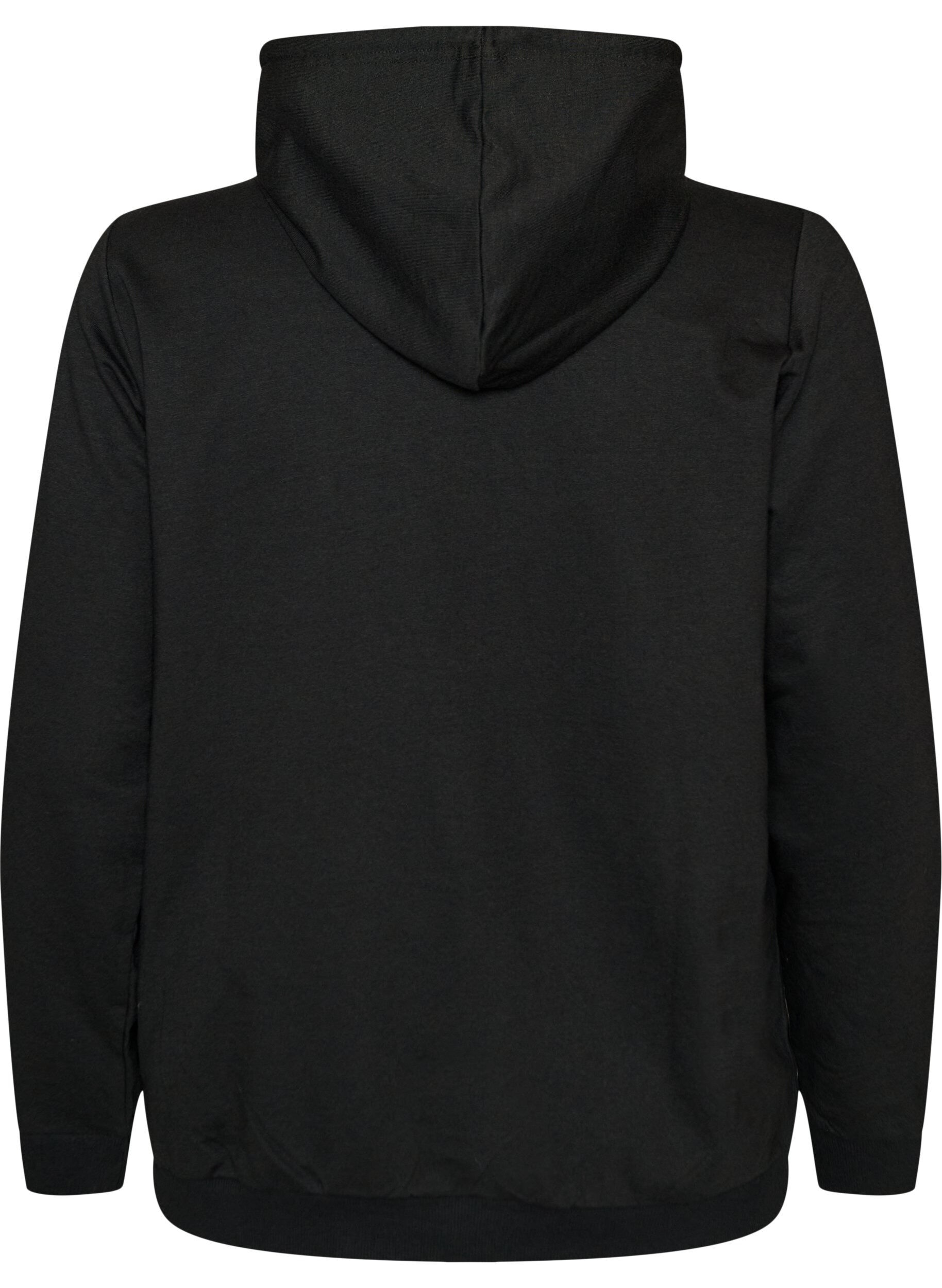 ZizziSweat &agrave; capuche avec imprim&eacute;, Noir, Packshot image number 1