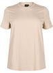 T-shirt basique en coton à col rond, Beige, Packshot image number 0