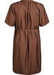 Knielanges Kleid mit kurzen Ärmeln und Bindegürtel, Braun, Packshot image number 1