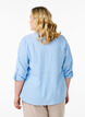 Bluse aus Leinen und Viskose mit 3/4-&Auml;rmeln, Blau, Model image number 2