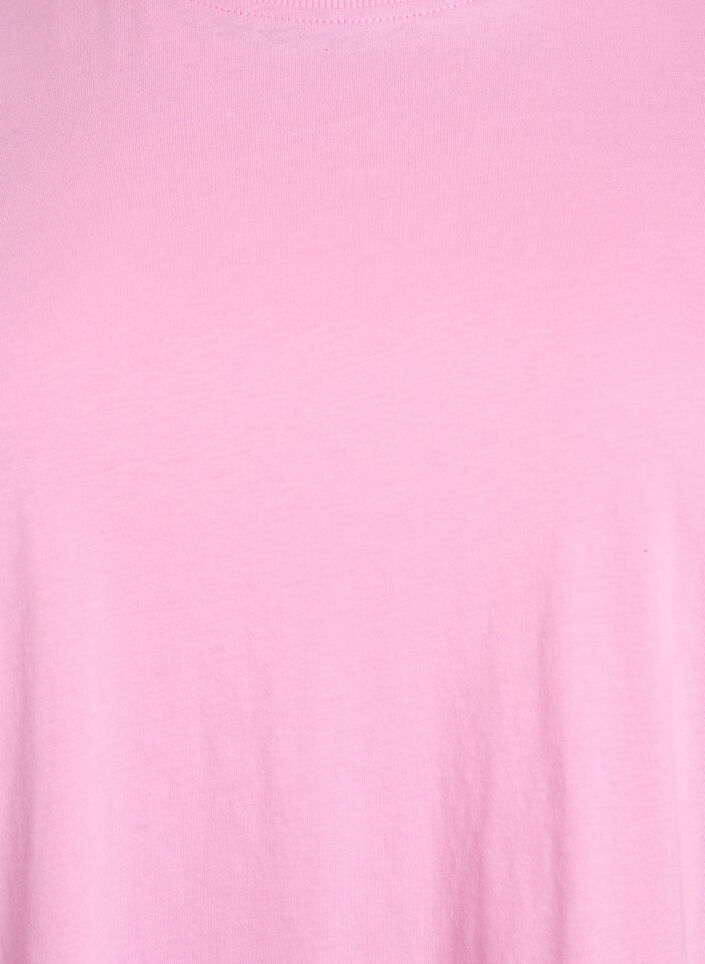 Basic T-Shirt aus Baumwolle mit Rundhalsausschnitt, Pink, Packshot image number 2