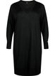 Robe en maille à paillettes en viscose avec des fentes, Black w. DTM Lurex, Packshot image number 0