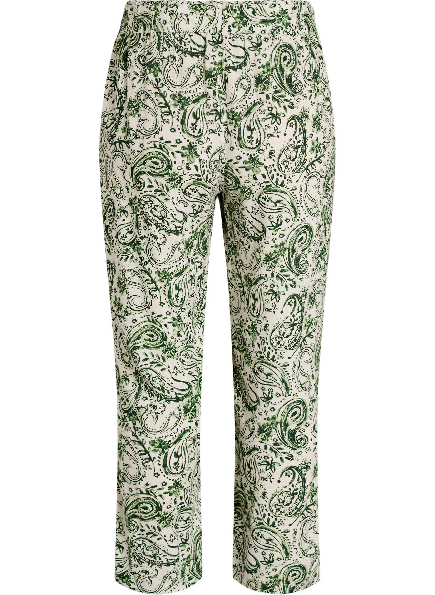Zizzi Hoch taillierte Hose aus Viskose, Gr&uuml;n, Packshot image number 1