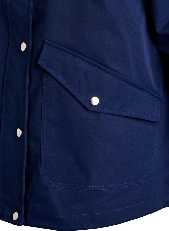 Kurze Fr&uuml;hlingsjacke mit abnehmbarer Kapuze, Blau, Packshot image number 3