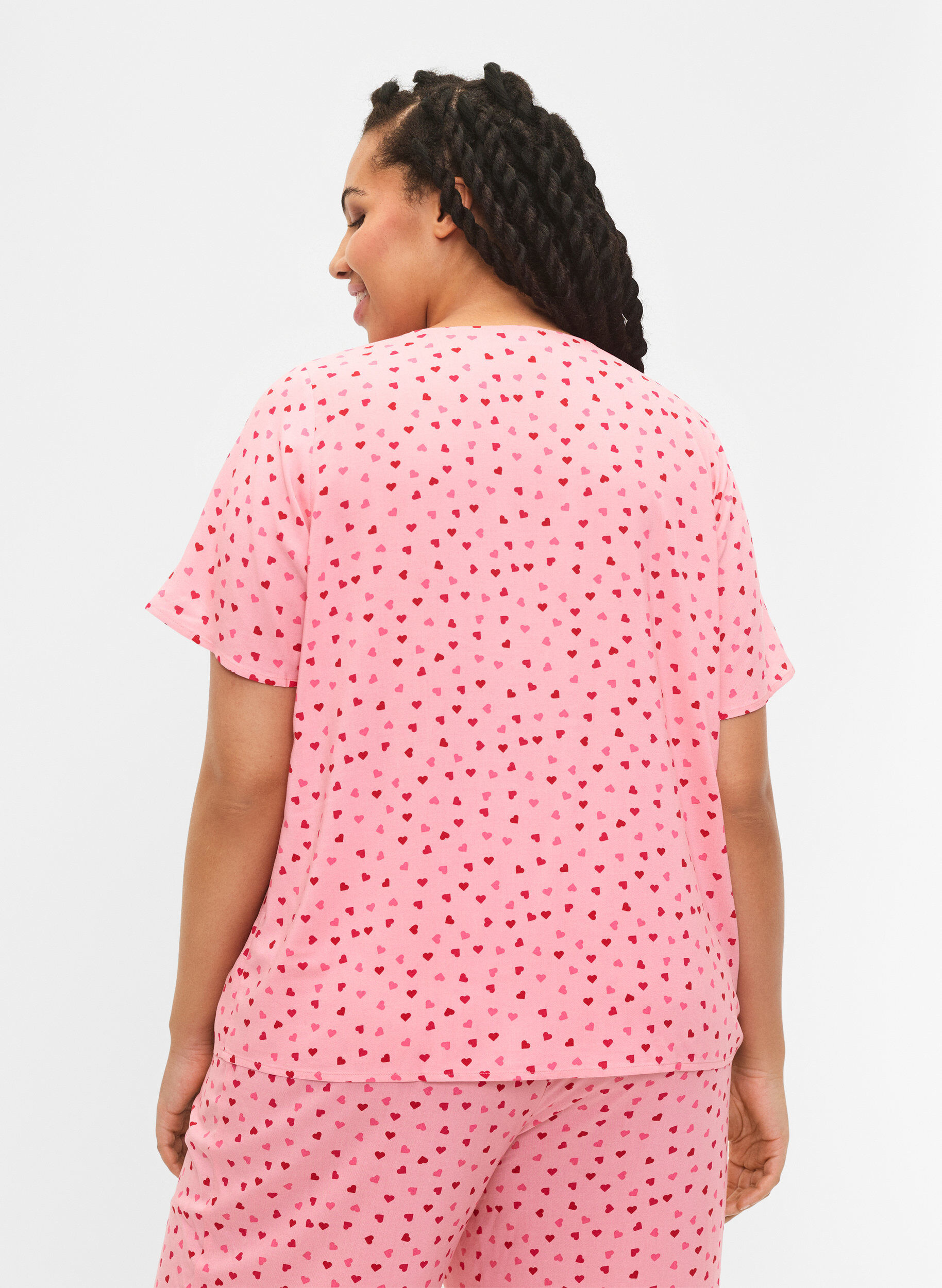Zizzi Blouse imprim&eacute;e en viscose, Rose, Model image number 2