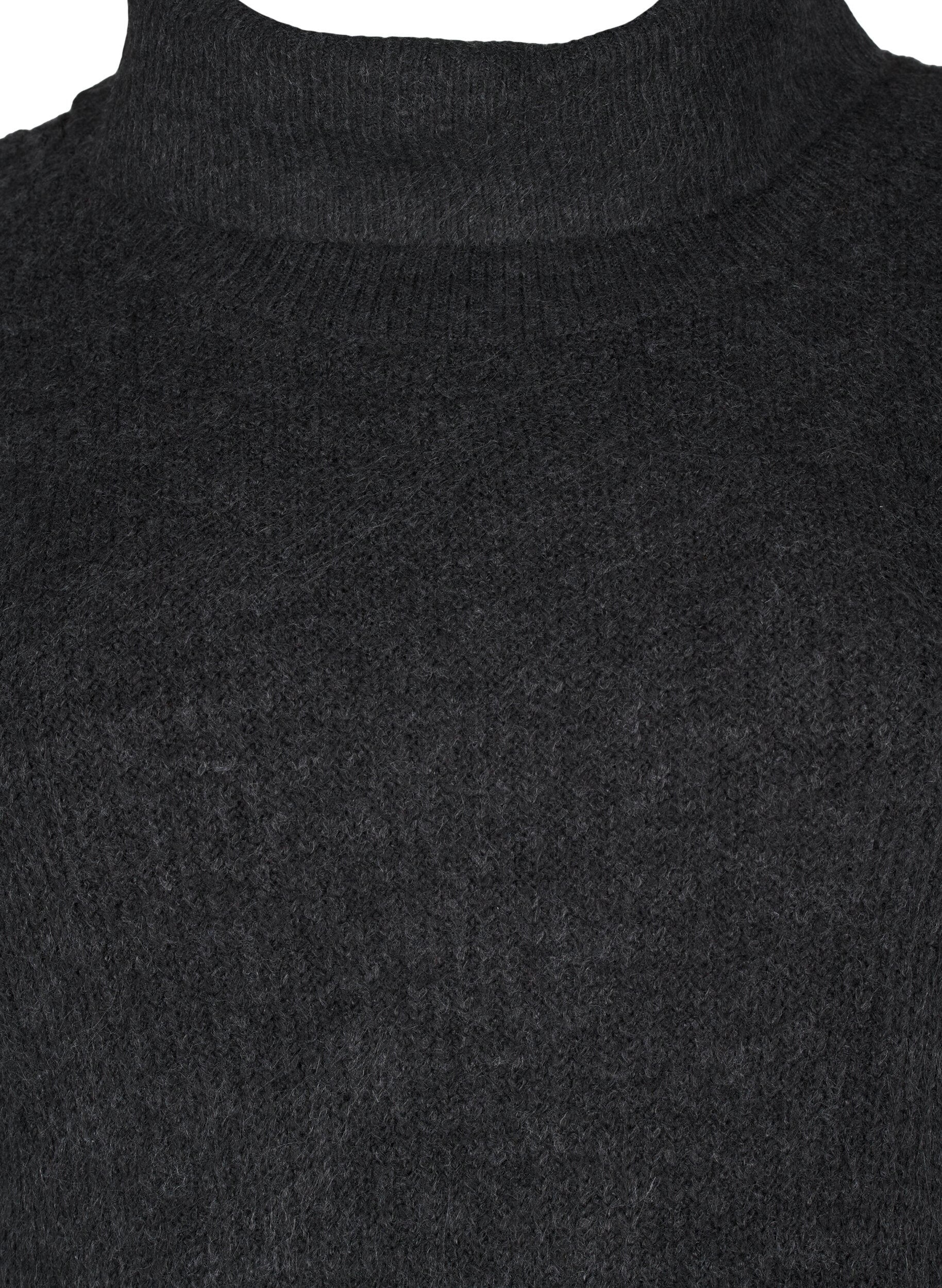ZizziRobe en tricot et &agrave; col roul&eacute;, Gris anthracite, Packshot image number 2