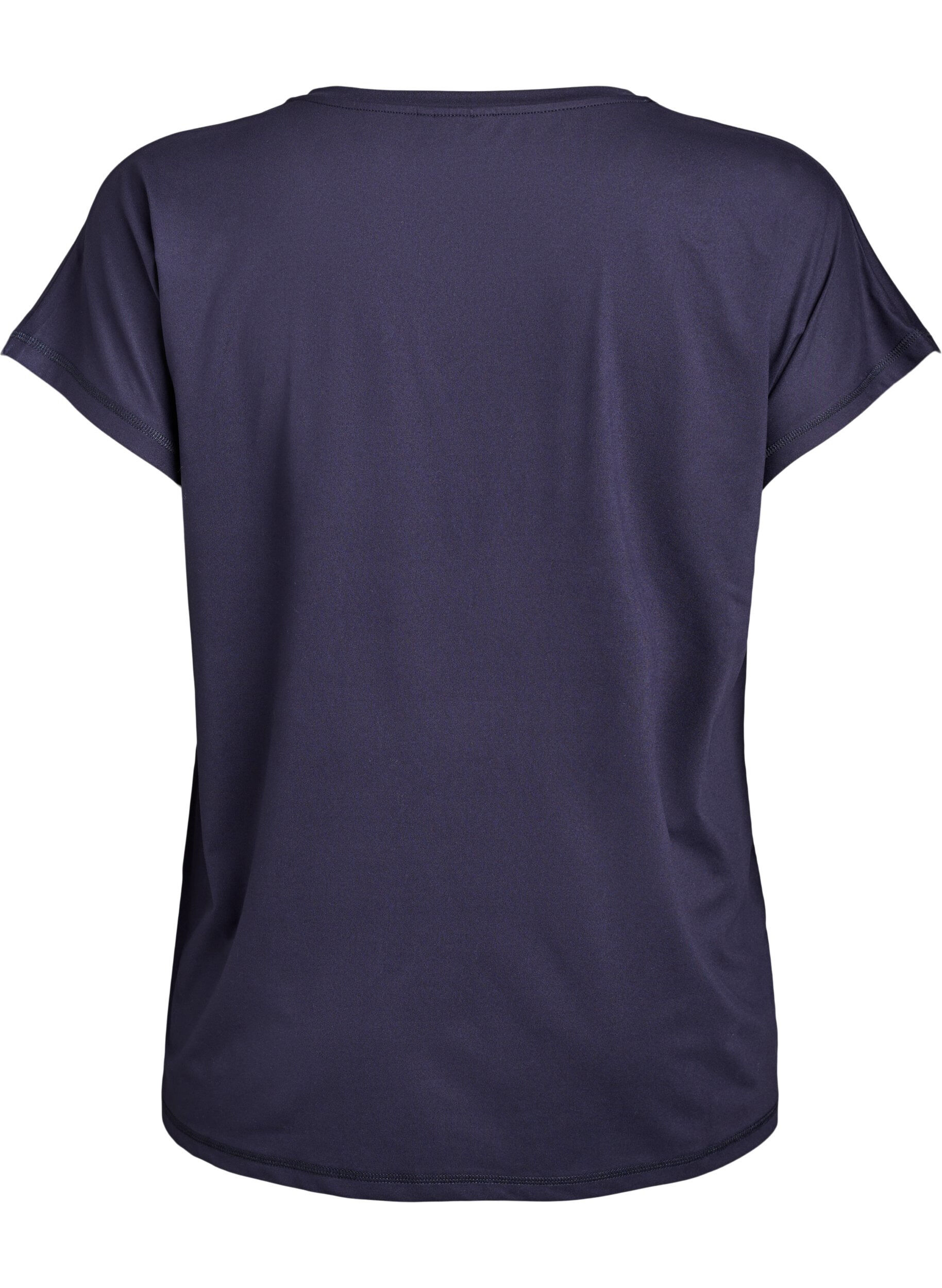 Zizzi T-shirt de sport couleur unie, Bleu, Packshot image number 1