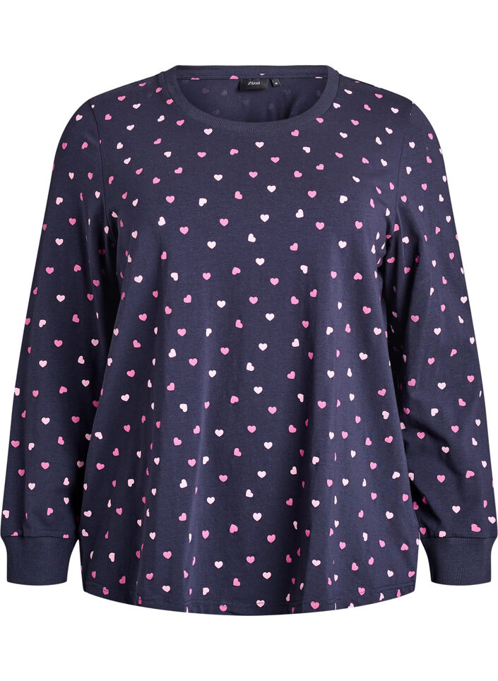 Bedrucktes Schlaftop, Blau, Packshot image number 0