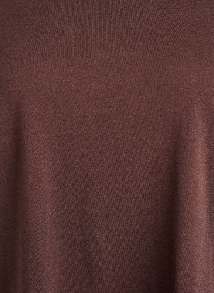 T-shirt &agrave; manches courtes en coton m&eacute;lang&eacute;, Marron, Packshot image number 2