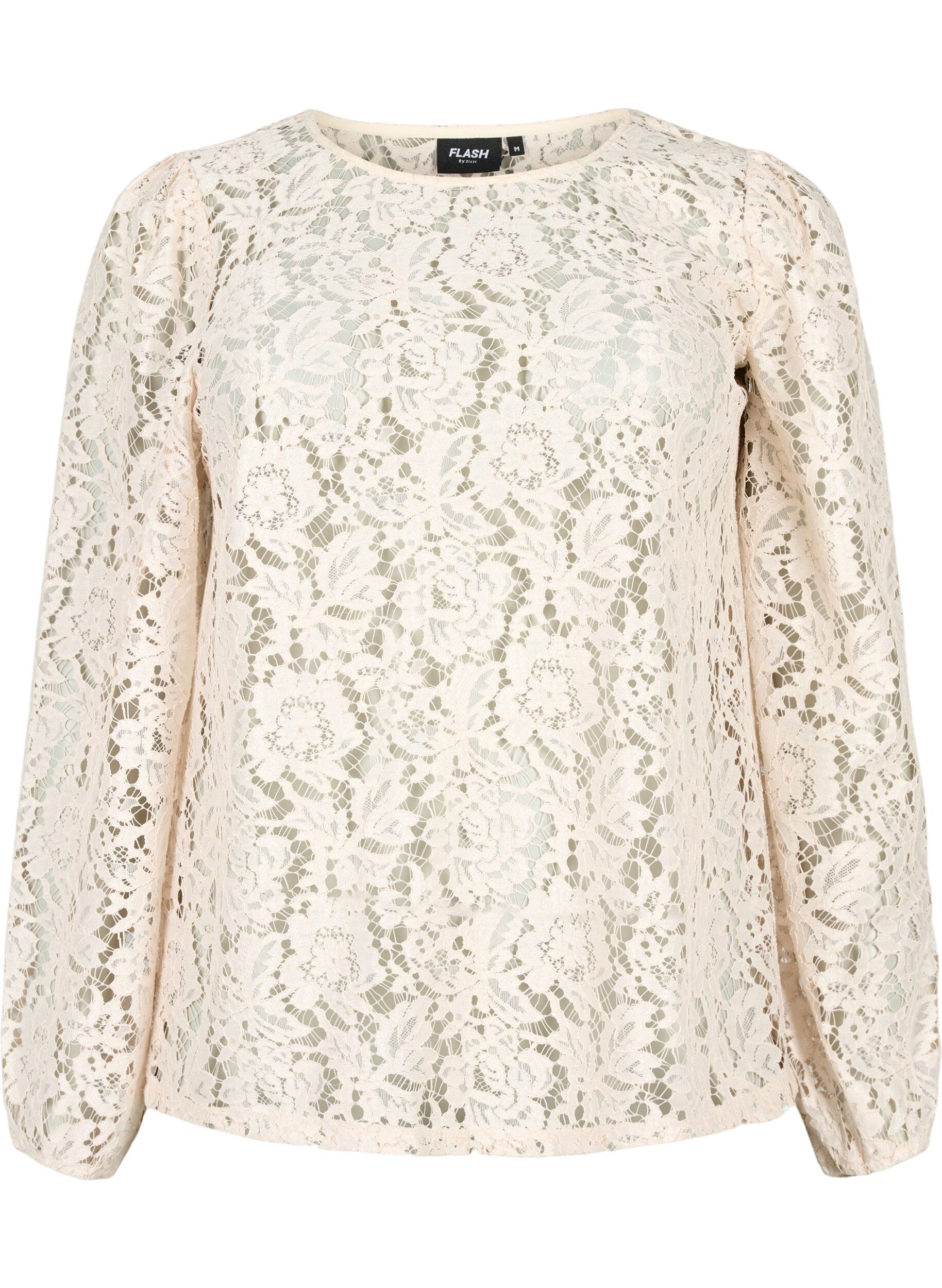 Zizzi FLASH &ndash; Blouse en dentelle &agrave; manches longues, Birch, Packshot image number 0