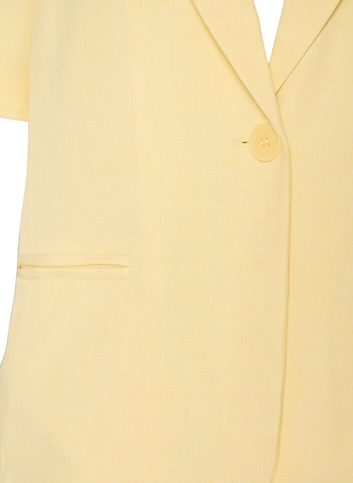 Blazer mit kurzen &Auml;rmeln und Revers, Gelb, Packshot image number 2