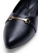 Weit geschnittene Ballerinas mit goldener Schnalle, Black, Packshot image number 3