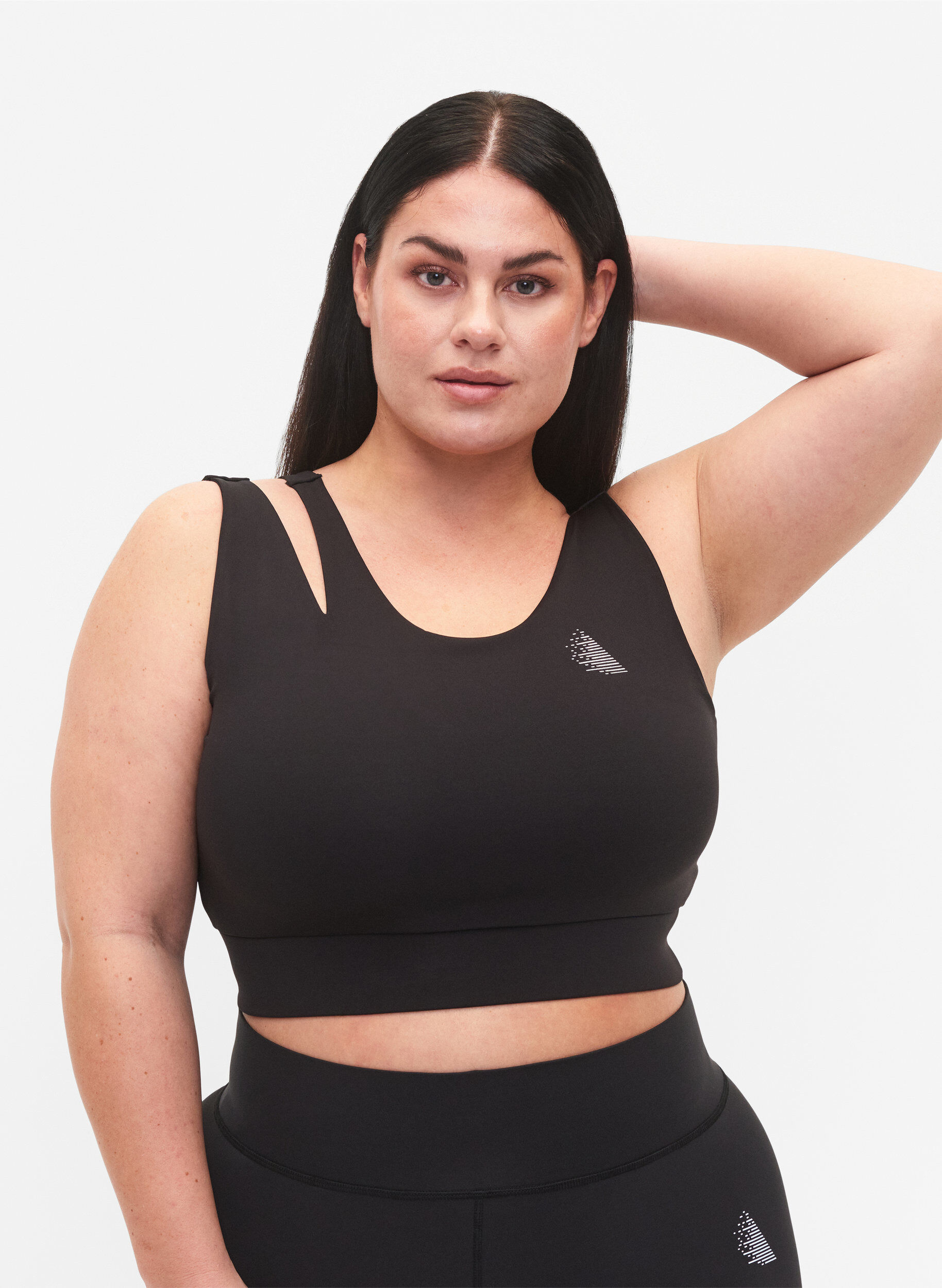 Zizzi Sport-BH mit Cut-Out, Black, Model image number 0