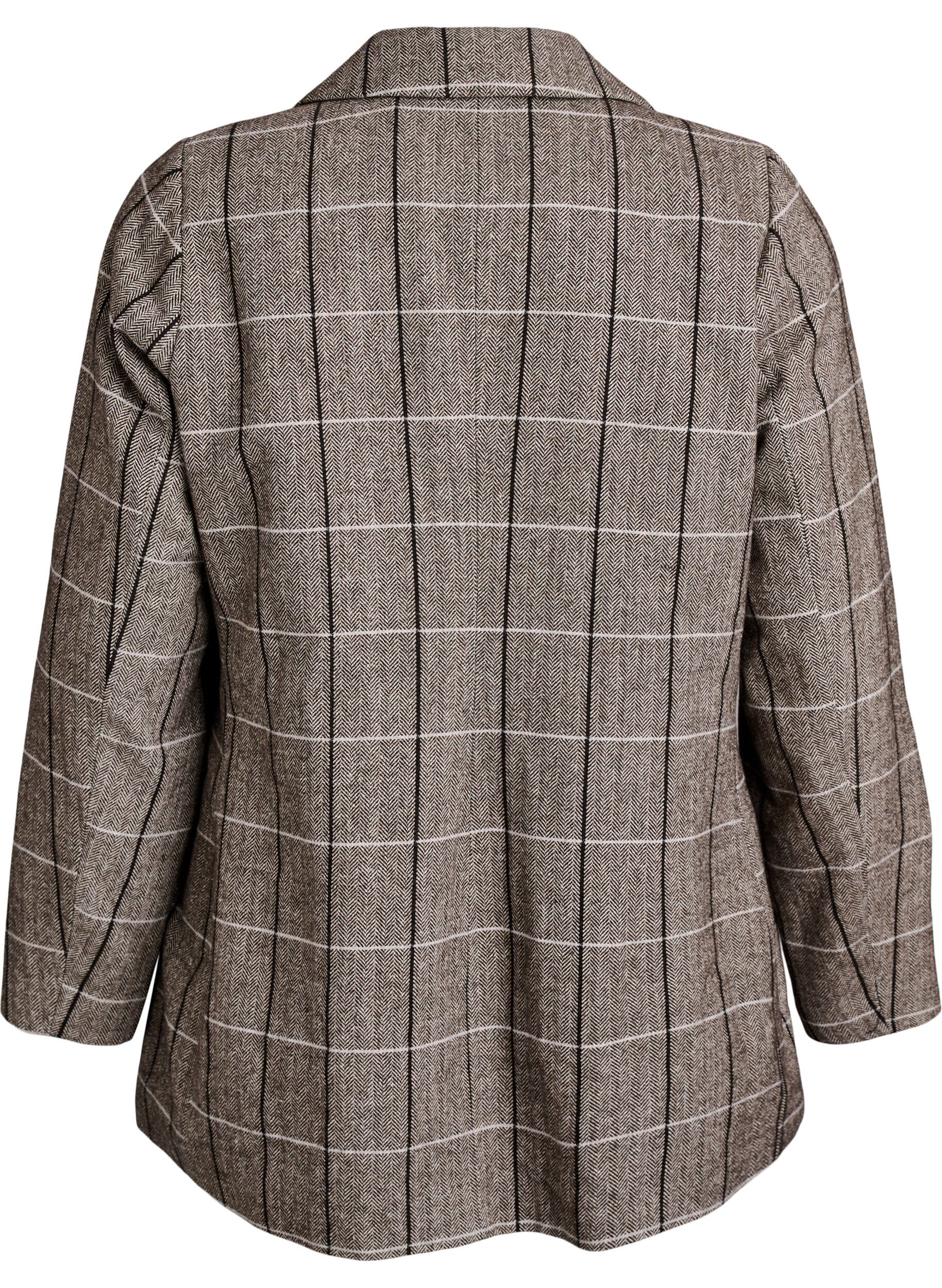 ZizziBlazer classique &agrave; carreaux, Gris, Packshot image number 1