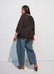 Bluse mit 3/4-&Auml;rmeln und R&uuml;schendetails, Braun, Model image number 2