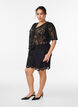 Short en dentelle taille haute avec poches, Noir, Model image number 1