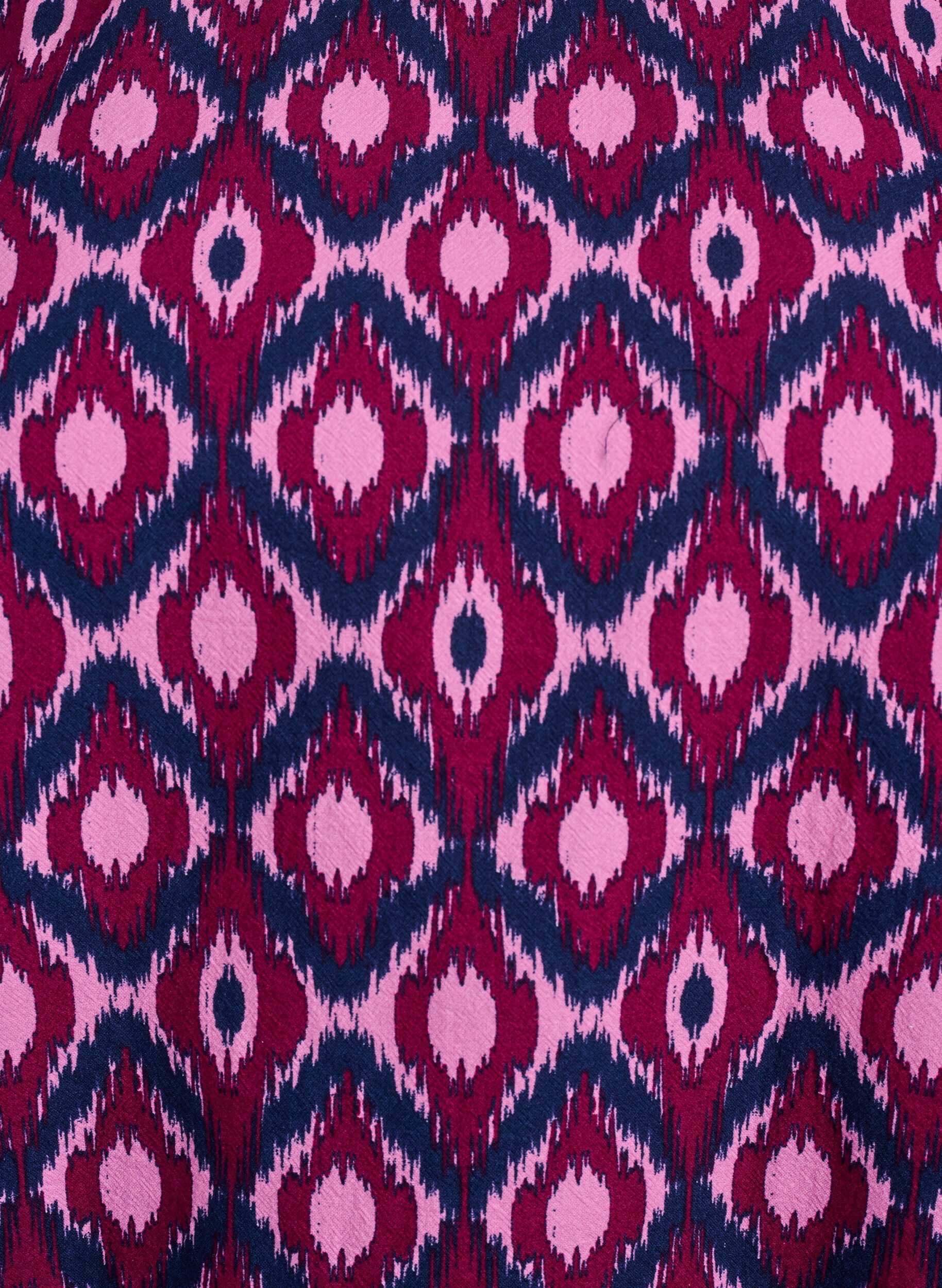 Zizzi Baumwoll-Bluse mit Print und kurzen &Auml;rmeln, Pink, Packshot image number 2