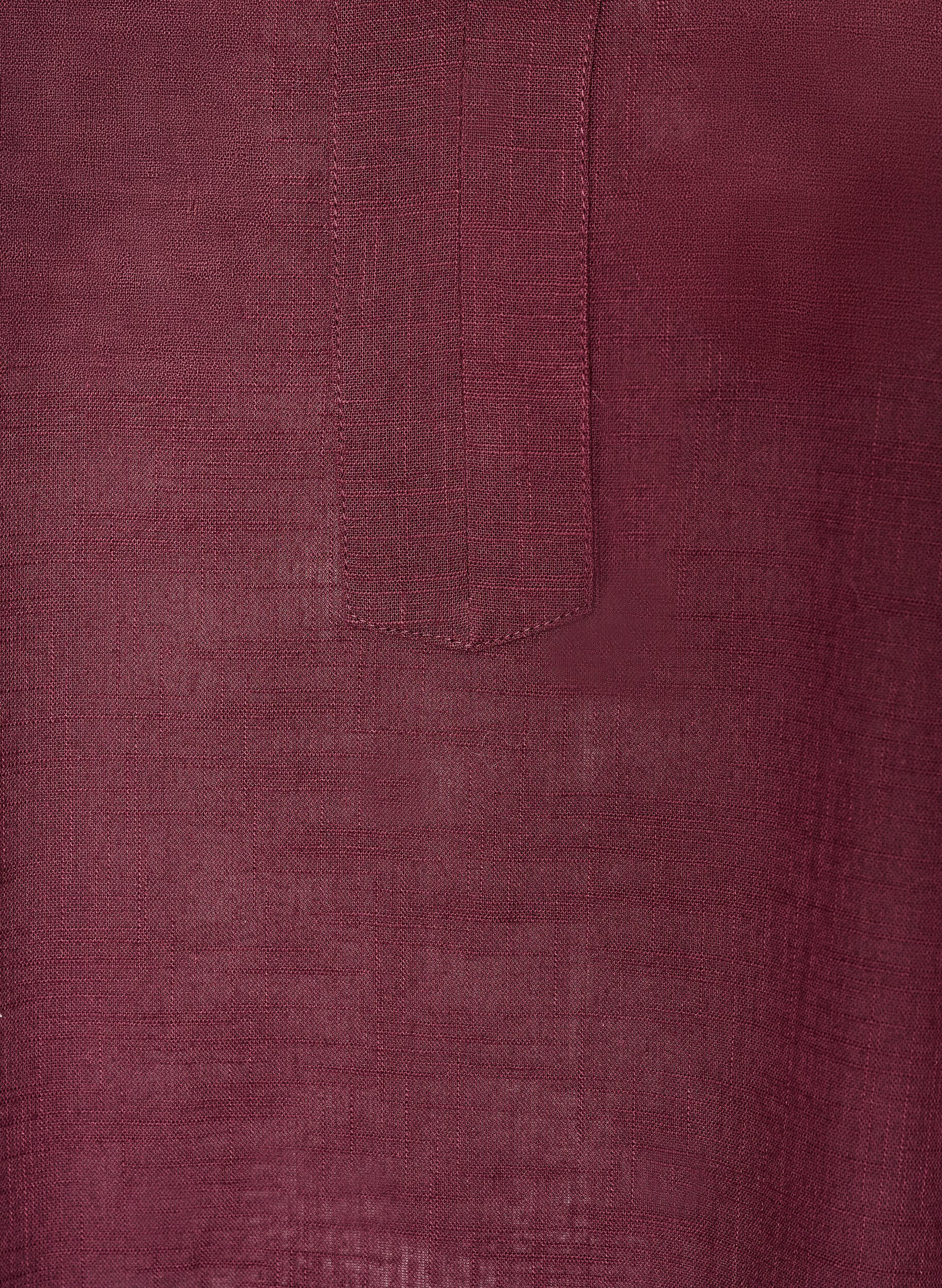 ZizziTunique en coton avec un col en V, Bordeaux, Packshot image number 2