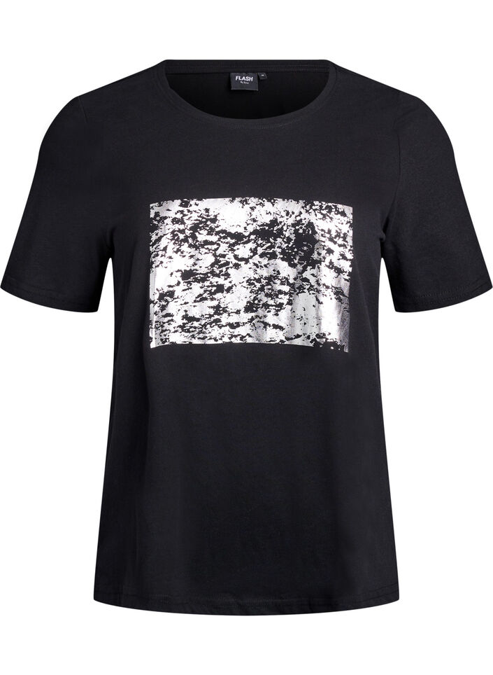 T-shirt imprim&eacute;, Noir, Packshot image number 0