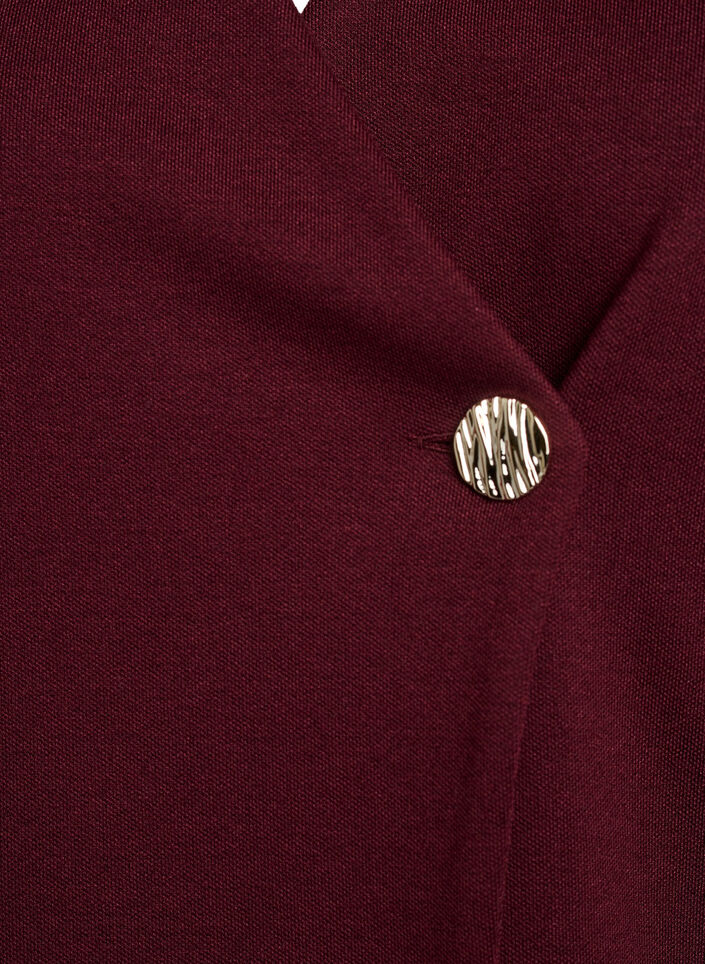 Bluse mit asymmetrischer Wickeloptik und kurzen Ärmeln, Rot, Packshot image number 2