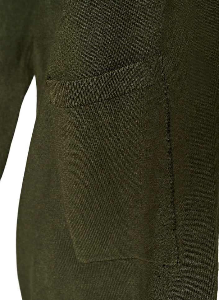 Lange Strickjacke aus einer Viskosemischung, Gr&uuml;n, Packshot image number 3