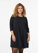 Robe courte &eacute;vas&eacute;e &agrave; manches 3/4, Noir, Model image number 0