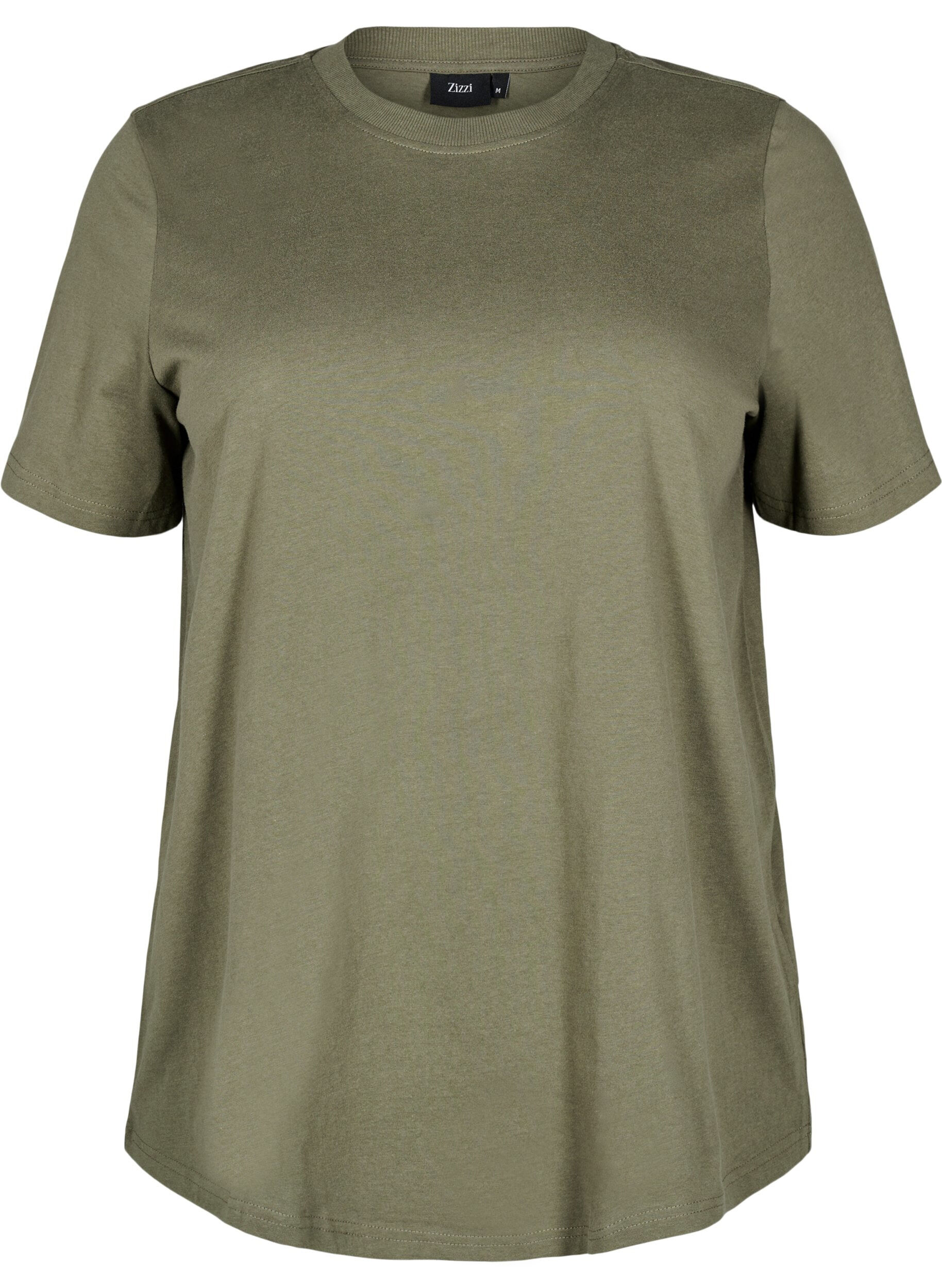 T-shirt basique en coton &agrave; col rond