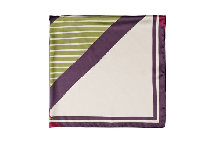 Quadratisches Tuch in Satin-Optik mit Muster, Lila, Packshot image number 2