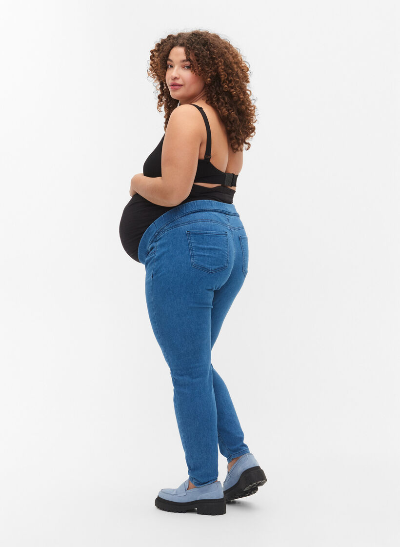 Umstands-Jeggings mit Taschen hinten, Blue denim, Model image number 1
