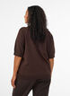 Blouse en fine maille &agrave; manches courtes, Marron, Model image number 1