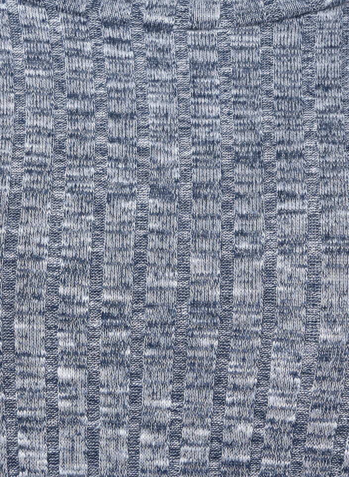 Melange Bluse mit Rundhalsausschnitt und 3/4-Ärmeln, Dress Blues Mel., Packshot image number 3